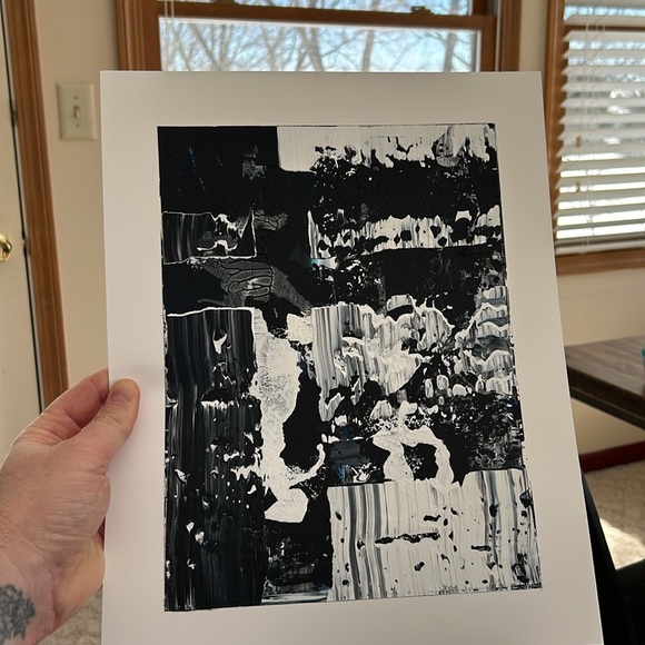 Untitled artwork 1x14 inches acrylic on yupo paper - Picture 2 of 8